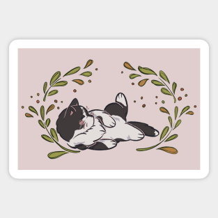 Cute Black and White Cat Magnet